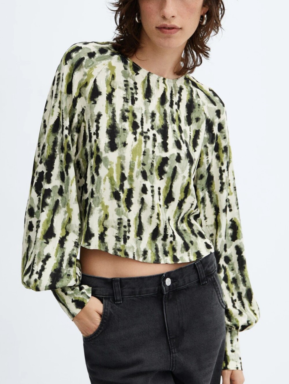 CLEARANCE Printed Blouse with Back Bow